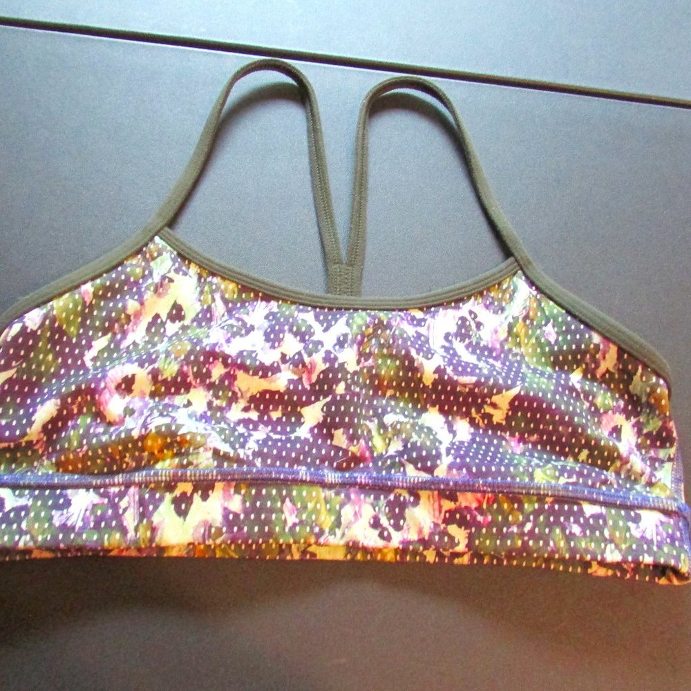 Lululemon Flow Y Bra IV Floral Sport Multip Color Size Small